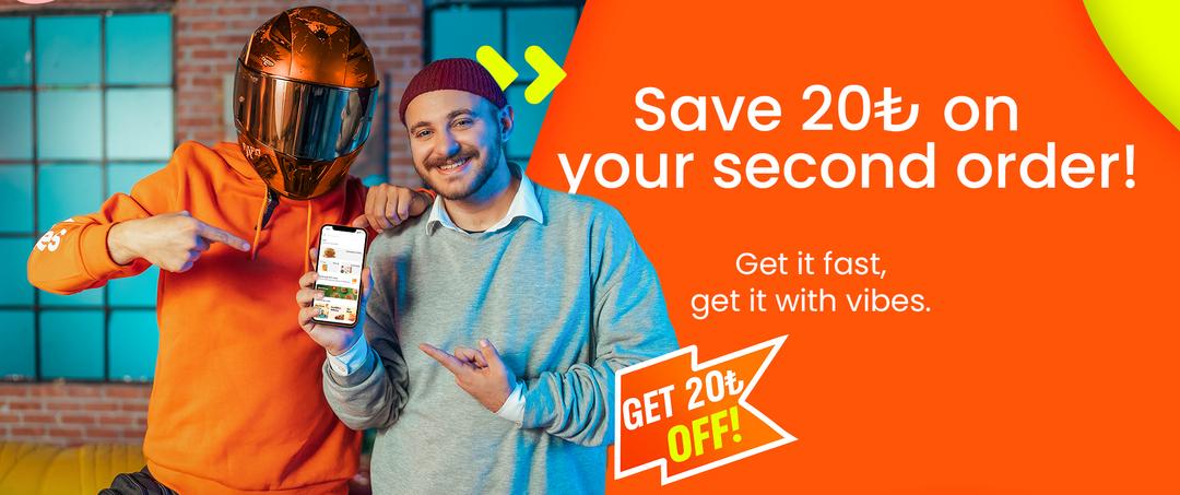 Save 40TL on your second order!